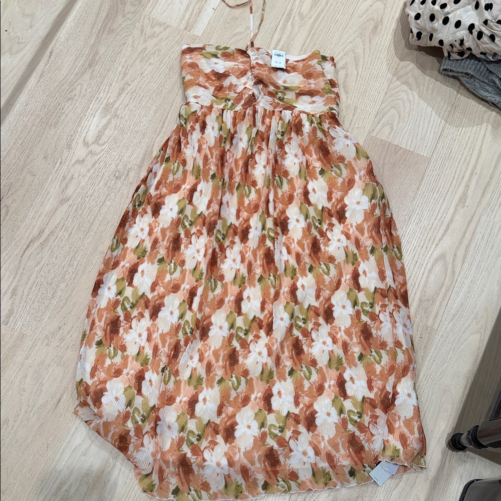 Abercrombie & Fitch Strapless Dress in Orange and White Floral